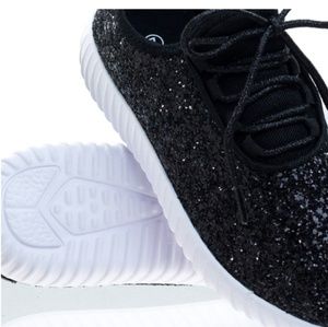 Black Glitter Bomb Shoes